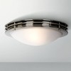 Possini Euro Design Modern Ceiling Light Flush Mount Fixture Brushed Nickel 16" Wide White Glass Bowl for Bedroom Kitchen Hallway - 2 of 4