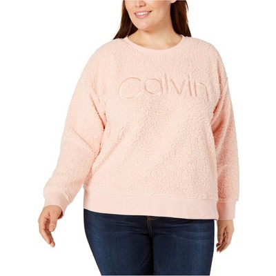 Calvin Klein Womens Faux Shearling Sweatshirt