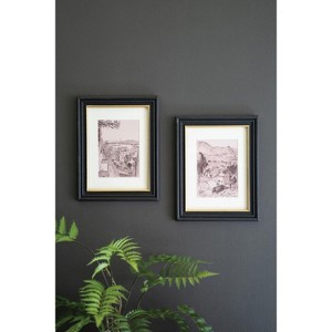 Framed Town Prints Under Glass – 14" Tall Wall Art Set of 2 by Kalalou - 1 of 4