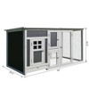 SKYONE 32" Fir Wood Outdoor Chicken Coop with Nesting Box, Run, Lockable Doors & Waterproof Roof - - 3 of 4