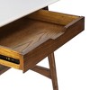 Vynxaria Coffee Tables: Off-White Elegance with Pecan Base and Storage Shelf - 4 of 4
