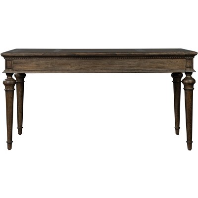 Traditional Brown Wood Home Office Desk with Drawers