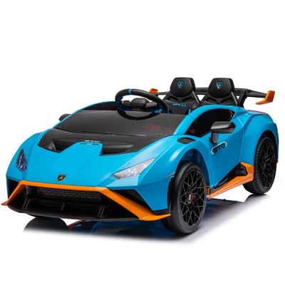 Lomsoe Lamborghini Huracan Sto 24V Kids Electric Ride-On Drift Car: Speeds 1.86-5.59 MPH, Ages 3-8, Foam Front Wheels, 360¡ã Spin