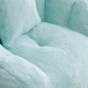 KTMBDW Bean Bag Chair with Ottoman, Armrest Bean Bag Chairs with Filler, Soft Fluffy Faux Fur, Plush Lazy Sofa with FootStool for Living Room, Blue - 3 of 4