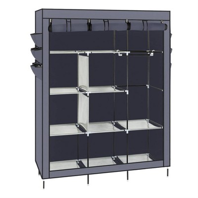 GustoWave 69" Storage Clothes Organizer, Portable Closet, Wardrobe Closet Organizer with Cover, Side Pockets, Large Capacity for Bedroom, Living Room