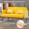NicBex 55.1 Inch Loveseat,Modern Velvet Fabric Loveseat Sofa with Gold Metal Legs,2-Seater Small Couch for Living Room,Apartment - 2 of 4