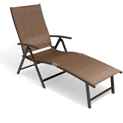 Pellebant Outdoor Aluminum Folding Adjustable Chaise Lounge