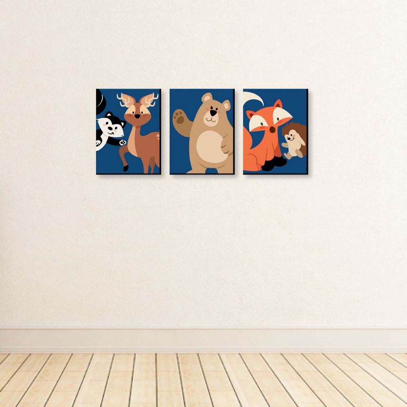 Big Dot of Happiness Stay Wild - Forest Animals - Boy Woodland Nursery Wall Art and Kids Room Decor - Gift Ideas - 7.5 x 10 inches - Set of 3 Prints, 3 of 8