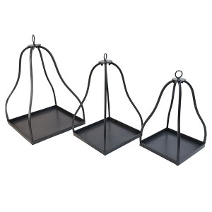 VIP Metal 21.25 in. Black Curved Cage Garden Lantern Set of 3 - 1 of 1