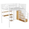 YOOCOZZ Full Size Metal Loft Bed with Built-In Desk, Shelves, Storage Staircase, Grid Boards and Wardrobe - 4 of 4