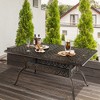 Tangkula 59" Patio Rectangle Dining Table Outdoor Cast Aluminum Table w/ Umbrella Hole - 2 of 4