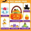 SYNCFUN Cute Plush Stuffed Pumpkin Baby Basket with 8 Fun Play Pieces, Baby's Pumpkin Halloween Playset - 2 of 4