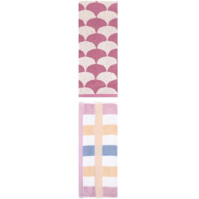 REGALWOVEN Geometric Cotton Soft Absorbent Decorative Hand Towel Set for Bathroom 13" x 29" 2 Pcs