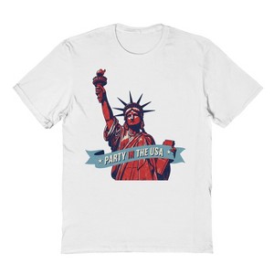 Rerun Island Men's Party In The Usa Americana 4Th Of July Short Sleeve Graphic Cotton T-Shirt - White XXL - 1 of 4
