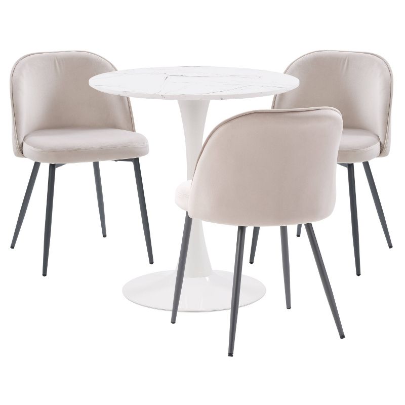 Ivo Pedestal Bistro Dining Set with Chairs - CorLiving, 1 of 6