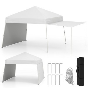 Tangkula 14 X 9.2 FT Pop up Canopy Tent w/ 2 Convertible Sidewalls to Awning & Stakes - 1 of 4