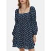 EXLURA Womens Square Neck Dress Long Puff Sleeve A-Line Casual Short Mini Dresses - 4 of 4