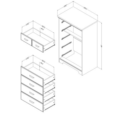 Gray Laminate 5-Drawer Chest with Metal Handles
