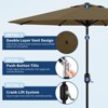Patio Umbrella 9ft, Table Umbrella Outdoor Patio UV Protection with Crank Lift & Push Button Tilt, 8 Sturdy Ribs for Yard, Deck, Pool - 2 of 4
