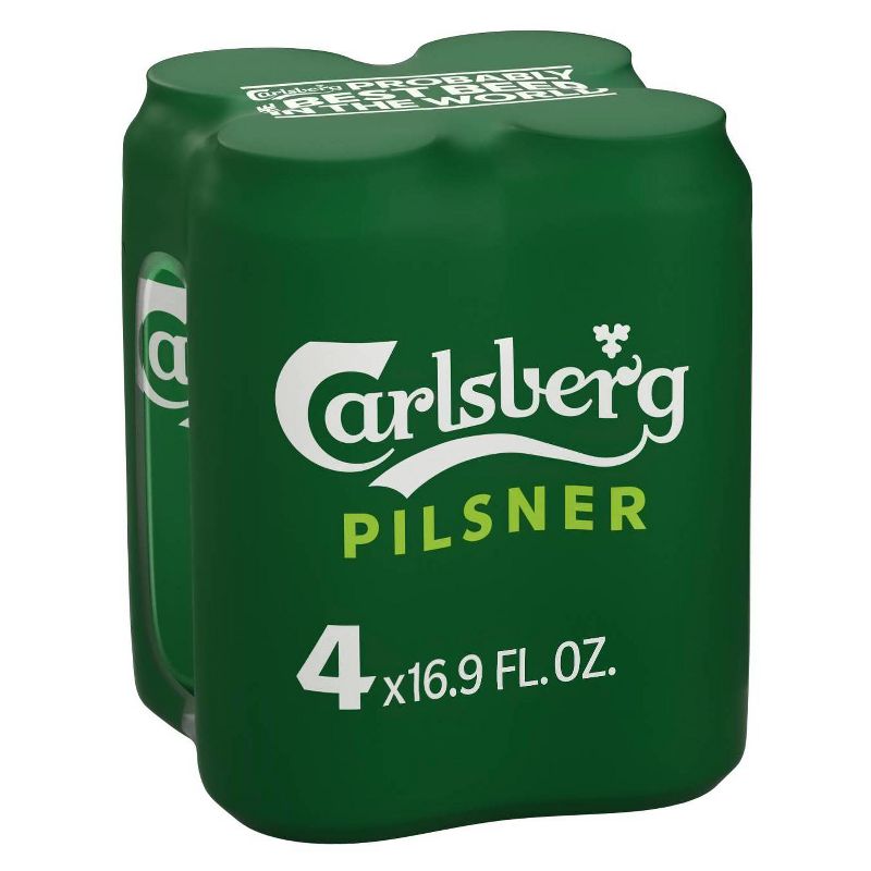 Carlsberg Danish Pilsner Beer - 4pk/16.9 fl oz Cans, 1 of 2