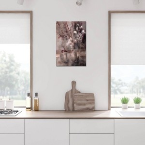 iCanvas Silver Floral Burgundy by Simon Addyman Canvas Print Wall Art - 1 of 3
