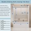 NicBex Shower Door 56-60 in. W x 62 in. H Frameless Double Bypass Tub Sliding Shower Door with Soft-closing, Chrome - 3 of 4
