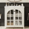 Akoasm 31 in. W Bathroom Vanity with Ceramic Sink, 2 Soft-Closing Doors & Bronze Pulls-Antique White - 3 of 4