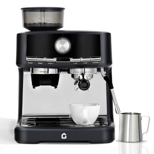 EcoSummer 20 Bar Espresso Machine with Grinder, Milk Frother, 1.5L Removable Tank, Adjustable Shots, Black. - 1 of 4