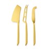 Viski Gold Cheese Knives, Set of 3 Cheese Knives, Stainless Steel with Gold Finish, Cheese Tools, Gold, Set of 3 - 3 of 4