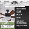 Portage Bay Viretta 42" Ceiling Fan with Light, Quiet Motor & Pull Chain, Black - 4 of 4