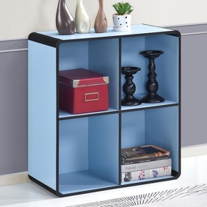 Kings Brand Furniture Dothan Wood 4-Cubed Open Bookcase - Storage Shelf Organizer Bookshelf - 1 of 4