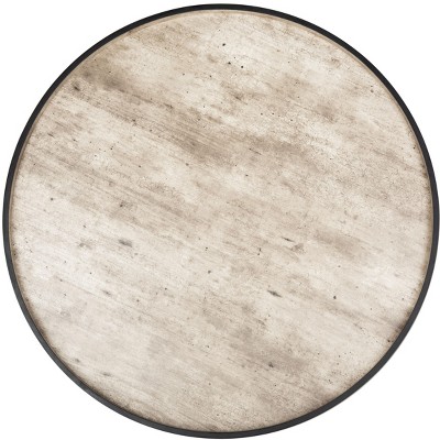 Luxurious 35" Light Grey Round Wood Coffee Table with Tray Top