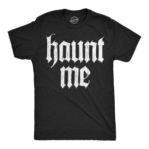 Mens Funny T Shirts Haunt Me Sarcastic Halloween Graphic Novelty Tee for Men - Crazy Dog Men's T Shirt For Halloween Season - 1 of 4