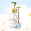 Costway 71” Tall Cat Tree Multi-Level Aesthetic Beach-Themed Cat Tower w/ Jute Scratching Posts - 2 of 4