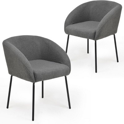 SEVOBAL 2 Set Dining Chairs Kitchen Room Upholstered Kitchen Chair Accent Chairs Home Dining Room Living Room Sturdy Easy Assemble, Gray, 23"*24"*24"
