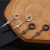Clip-On Black Punk Sword Earrings – Hypoallergenic Stainless Steel Fake Pierced Drop for Men & Women - 2 of 4