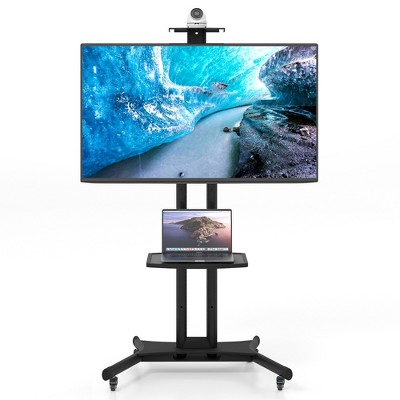 Tangkula Mobile TV Stand for 32"-82" LCD LED Flat Screen TVs up to 110 lbs w/ Top Tray
