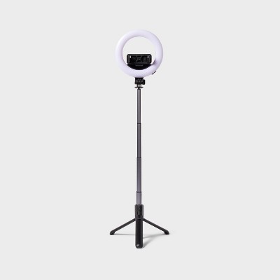 Tripod Selfie Stick with LED Ring Light -  heyday&#8482; Black_1