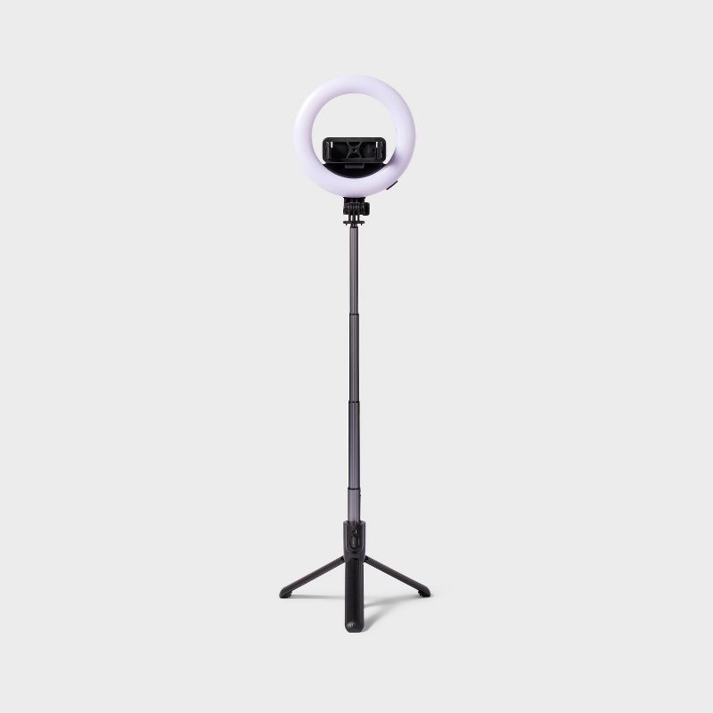Tripod Selfie Stick with LED Ring Light -  heyday&#8482; Black, 1 of 6