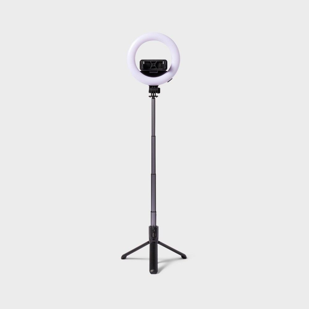 Photos - Tripod  Selfie Stick with LED Ring Light - heyday™ Black