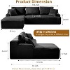 108" Cloud l-Shape Sectional Sofa - Corduroy sleeper sofa with chaise. No assembly required for living room use. - 2 of 4