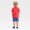 OshKosh B'gosh Toddler Boys' Button Down Top and Woven Shorts Set - Navy Blue/Red - 2 of 4