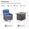 Buenhomino 5 Pieces Patio Wicker Furniture Set - 4 Outdoor Swivel Rocker Glider Chairs with Propane Fire Pit Table, Warm Patio Conversation Set - 2 of 4