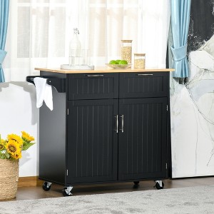 VYNXARIA 41" Modern Rolling Kitchen Island: Stylish Utility Cart with Ample Storage - 1 of 4