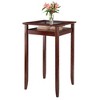 Halo Square Bar height Table with Glass Top Wood/Walnut - Winsome: Storage Shelf, Modern Style, Kitchen Display - 2 of 4