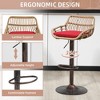 MOONMISS Modern Swivel Bar Stools Set of 2 Adjustable Counter Height Chairs with Footrest for Kitchen, Dining Room - 2 of 4