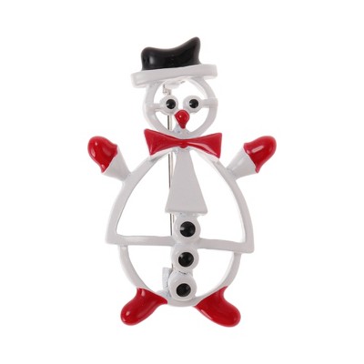 Unique Bargains Christmas Brooches YNCP7266 Alloy Dripping Wax White 1.18"x1.85" 1 Pc