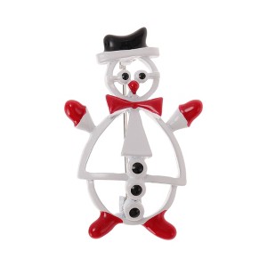 Unique Bargains Christmas Brooches YNCP7266 Alloy Dripping Wax White 1.18"x1.85" 1 Pc - 1 of 4