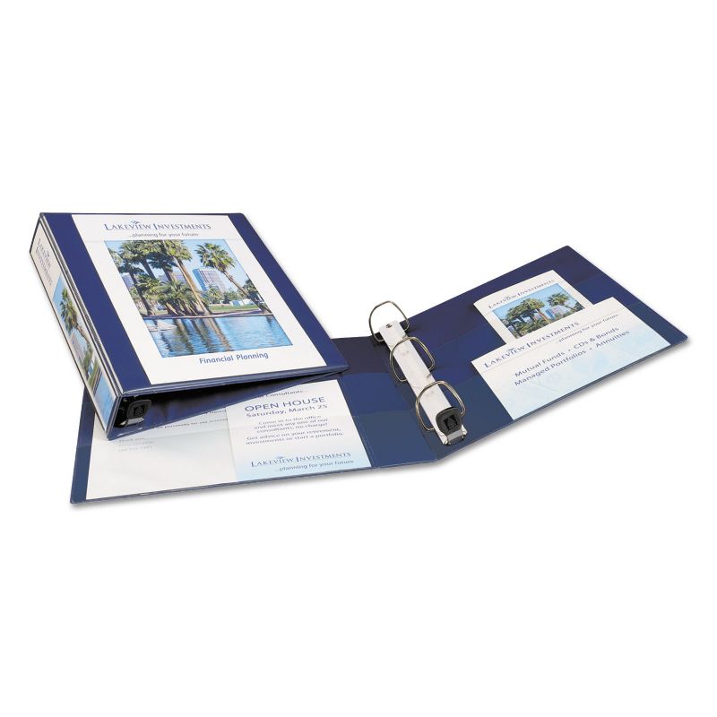 Avery Heavy-Duty View Binder w/1-Touch EZD Rings 1 1/2" Cap Navy Blue 79805, 4 of 9