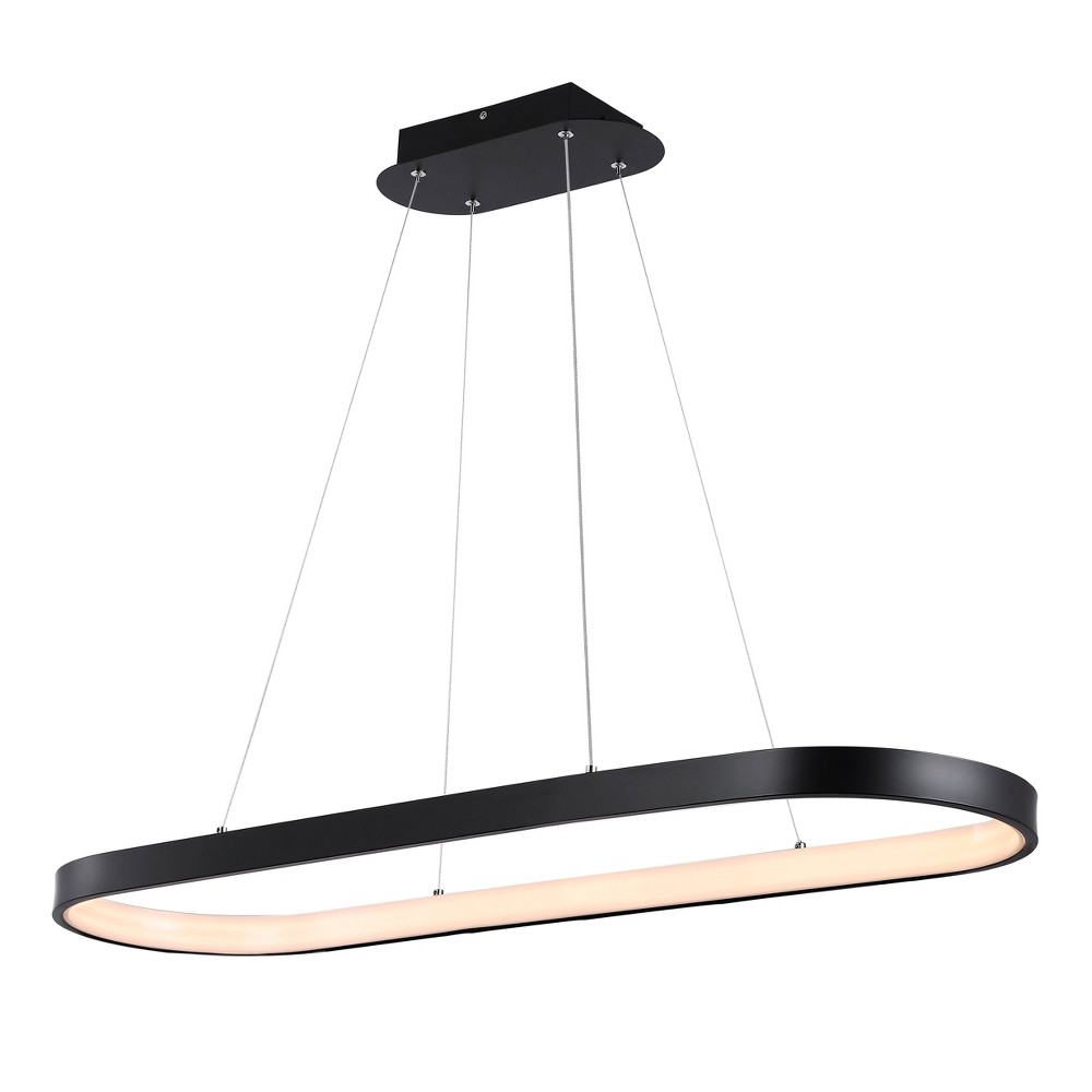 38.75" Nolan Modern Bohemian Iron Linear Integrated LED Pendant Black - JONATHAN Y: Eco-Friendly, Dimmable, ETL Listed